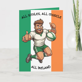 Rugby Player Leaping Karte