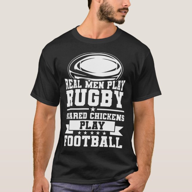 Rugby Player Real Men Rugby T-Shirt (Vorderseite)