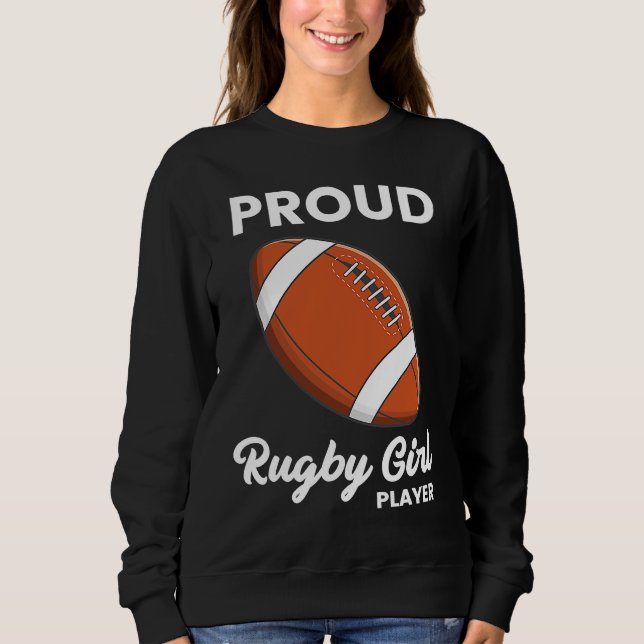 Rugby Player Typography  Coach Sports  Graphic Sweatshirt (Vorderseite)