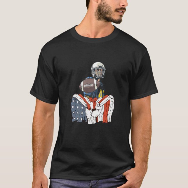 Rugby Player with American Flag Premium T-Shirt (Vorderseite)