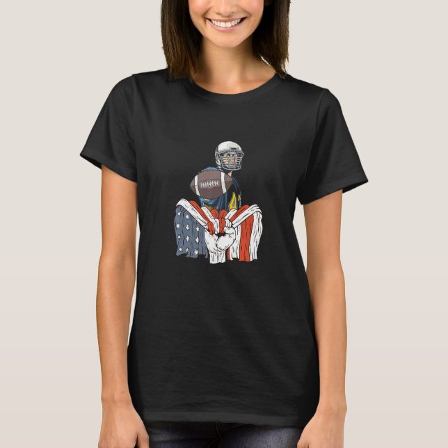 Rugby Player with American Flag Premium T-Shirt (Vorderseite)