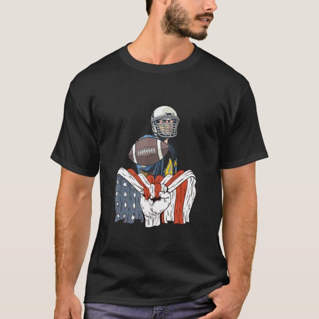 Rugby Player with American Flag T-Shirt (Vorderseite)