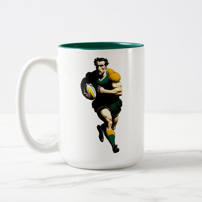 Rugby Player Zwei-Tone-Tasse Zweifarbige Tasse (Links)