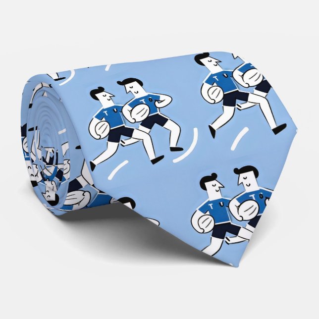 Rugby Players Design Neck Tie Krawatte (Gerollt)