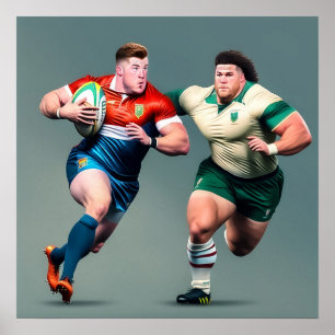 Rugby Players Kunstdruckerei Poster