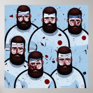 Rugby Players - Leinwand Art Print Poster
