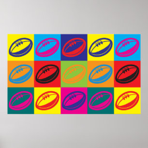 Rugby Pop Art Poster