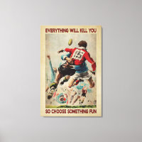 Rugby Retro Alles wird Sie Leinwand Poster töten