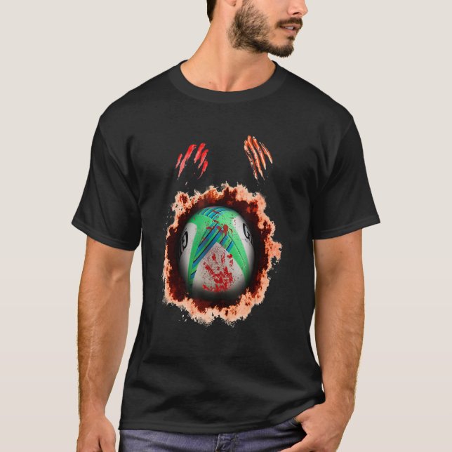 Rugby-Rugby-Rugbyball, beängstigender Zombie-Spiel T-Shirt (Vorderseite)
