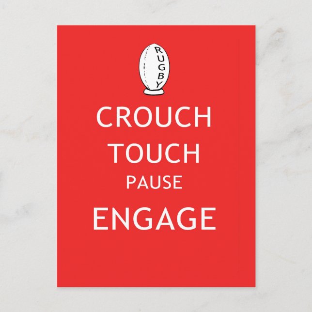 Rugby-Rumanleitung (alt) Postkarte (Vorderseite)