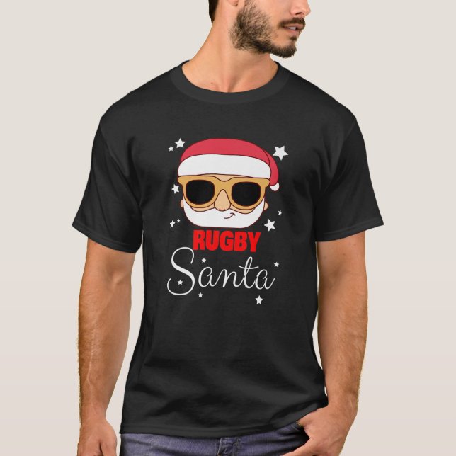 Rugby Santa Claus Weihnachtsfeiertag - Rugby Playe T-Shirt (Vorderseite)