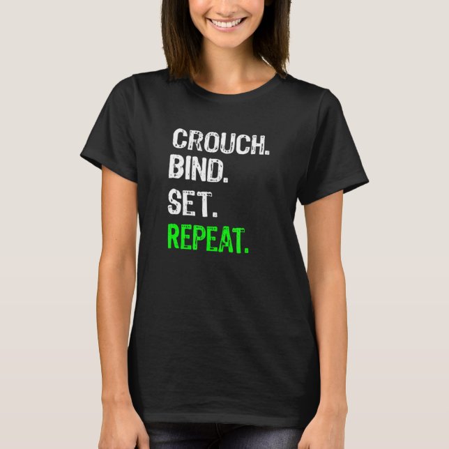 Rugby Scrum Crouch Bind Set Wiederholung T-Shirt (Vorderseite)