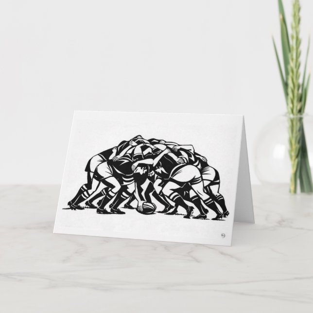 Rugby-Scrum-Kunstkarte Karte (Vorderseite)