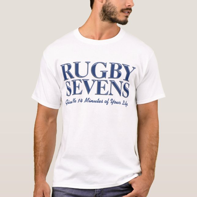 Rugby Sevens Blue geben 14 Minuten Ihres Lebens T-Shirt (Vorderseite)