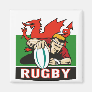 Rugby-Spieler, die versuchen, Walfang-Flagge Magnet