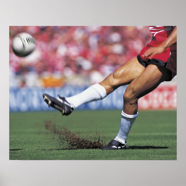 Rugby-Spieler kickt den Ball Poster (Vorne)