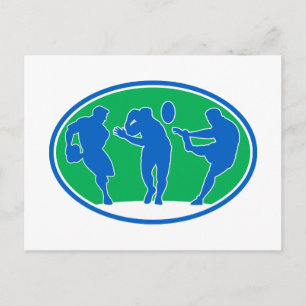Rugby-Spieler-Run-Fantpass Postkarte