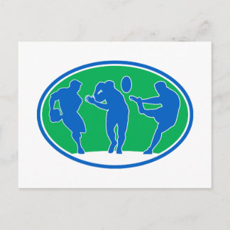 Rugby-Spieler-Run-Fantpass Postkarte