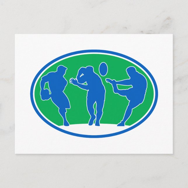 Rugby-Spieler-Run-Fantpass Postkarte (Vorderseite)