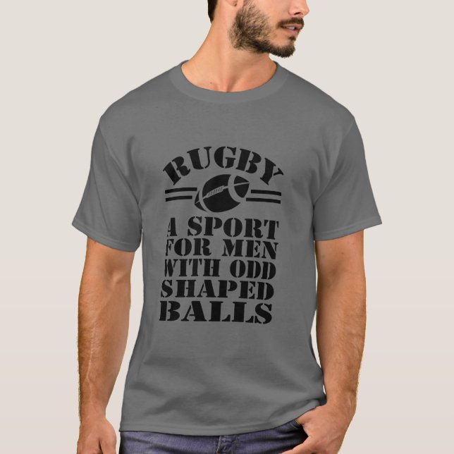 Rugby - Sport für Männer mit ungeraden Ballen T-Shirt (Vorderseite)