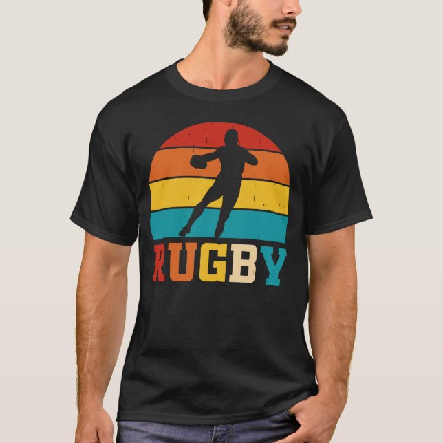 Rugby Sport Lover - Rugby Player Team Coach Retro T-Shirt (Vorderseite)