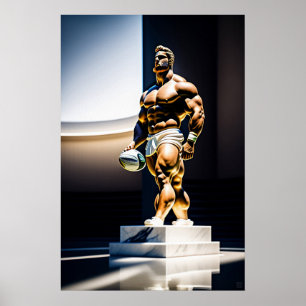 Rugby Statue - Leinwand Art Print Poster