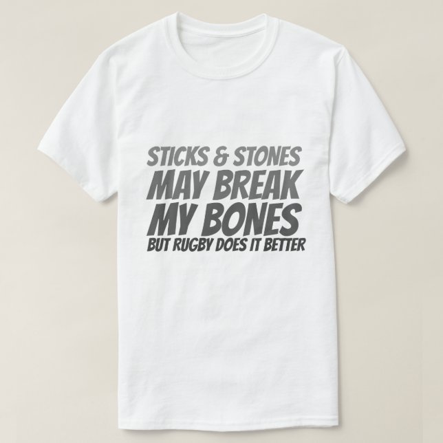 Rugby Sticks and Stones T-Shirt (Design vorne)
