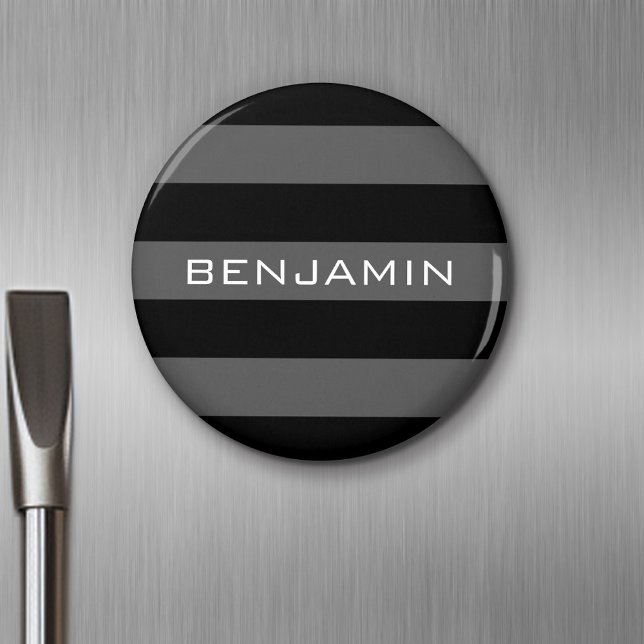 Rugby Streifen mit Individuelle Name Magnet (Personalized Fridge Magnet - Party Favor - Add Custom Text)