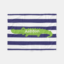 Rugby Stripes Alligator personalisieren Fleece Bla