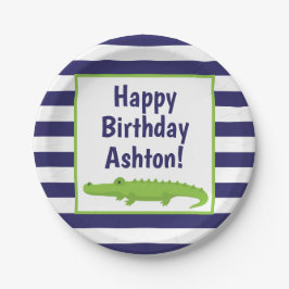 Rugby Stripes Alligator Personalisierte Party Tell Pappteller