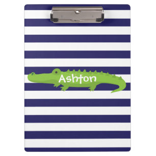 Rugby Stripes Alligator Personalisierte Zwischenab Klemmbrett