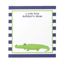 Rugby Stripes Alligator Personalisierter Notepad Notizblock