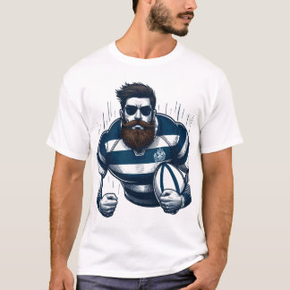 Rugby-T-Shirt für Männer, Grafik im Vintage-Stil - T-Shirt