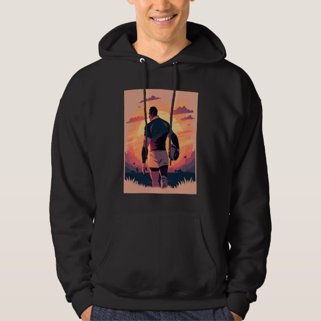 Rugby Team Captain Pop Rugby Player  2 Hoodie (Vorderseite)