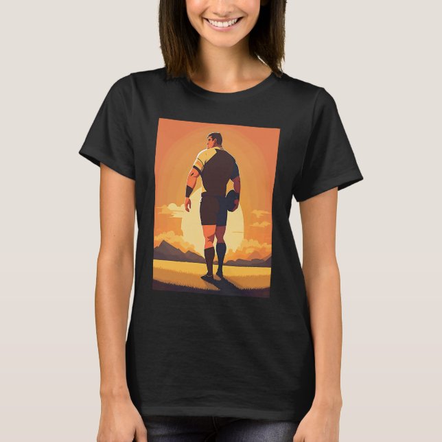 Rugby Team Captain Pop Rugby Player  3 T-Shirt (Vorderseite)