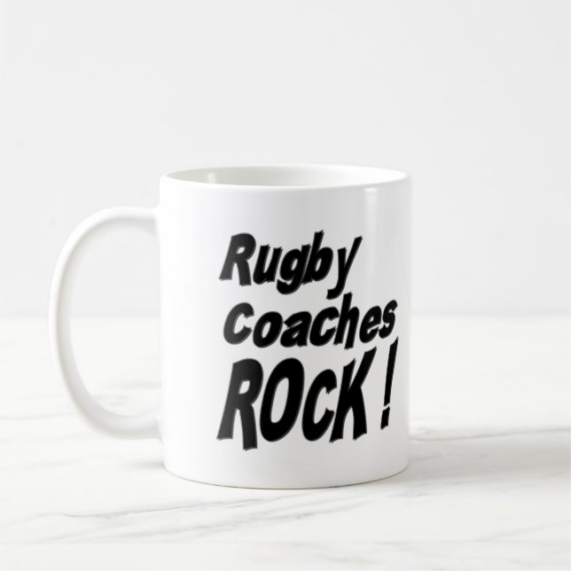 Rugby trainiert Felsen! Tasse (Links)