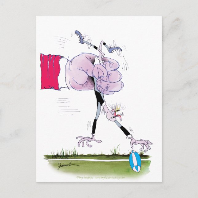 Rugby-Tumor, Tony Farenandes Postkarte (Vorderseite)