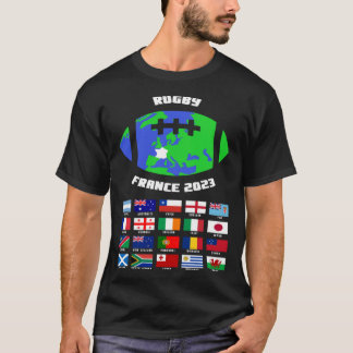 Rugby-Unterstützer 2023 Frankreich weiß T-Shirt