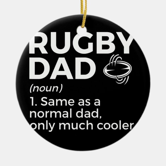 Rugby Vater Definition Keramik Ornament (Vorne)