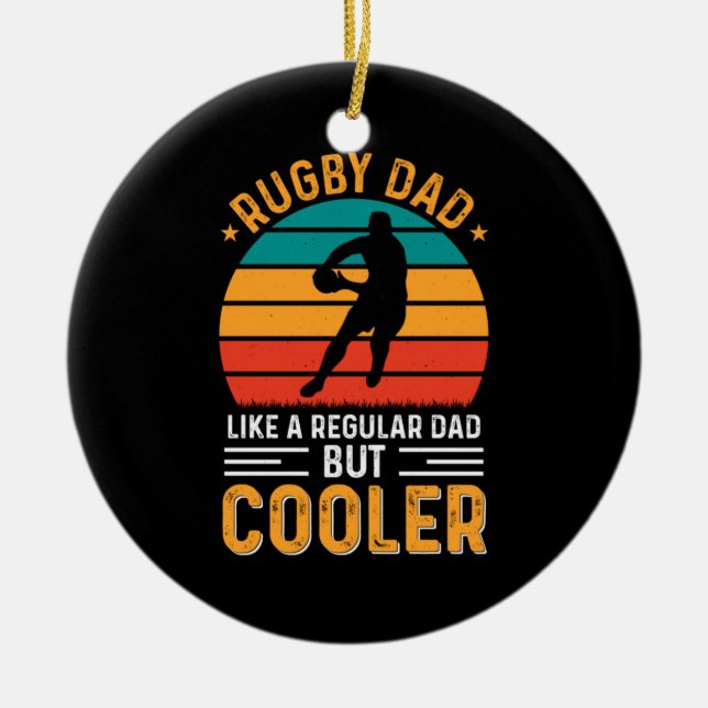 Rugby Vater Keramik Ornament (Vorne)