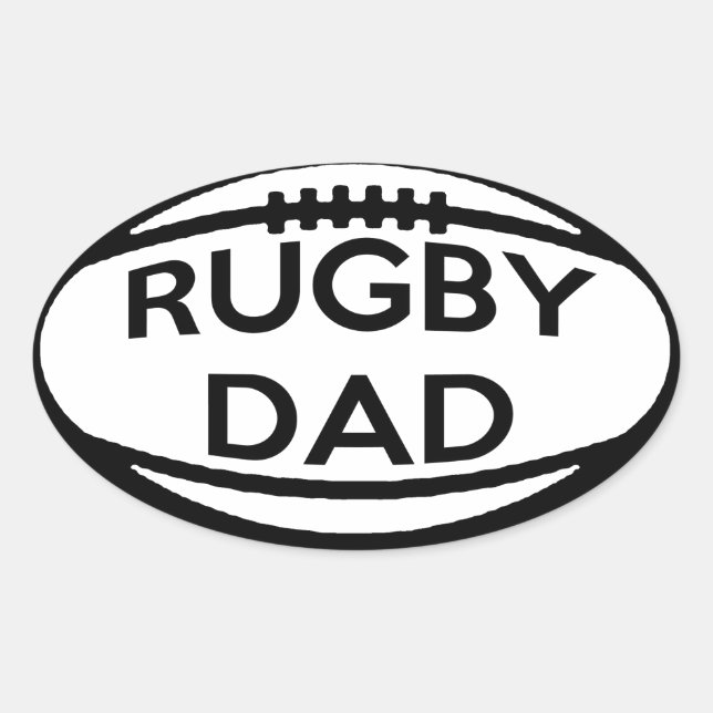 Rugby Vater Ovaler Aufkleber (Vorderseite)