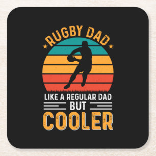 Rugby Vater Rechteckiger Pappuntersetzer