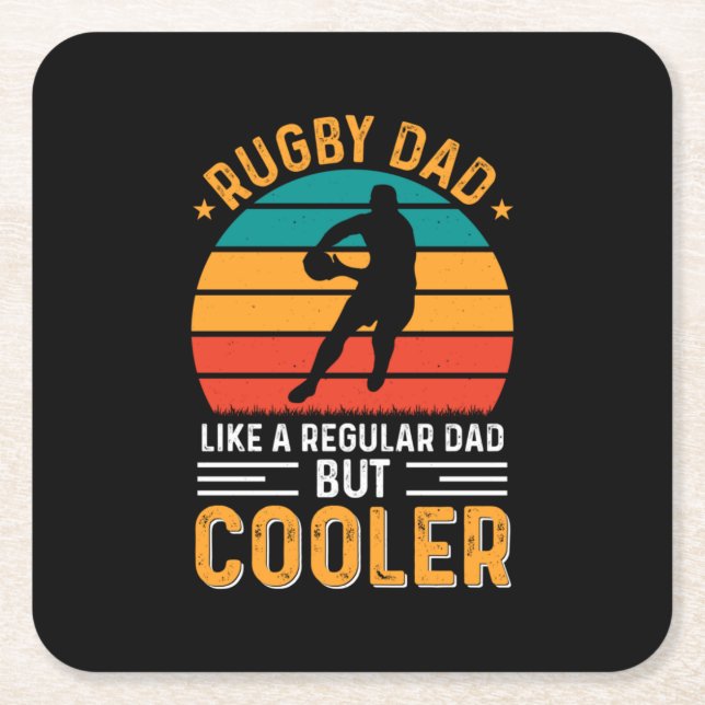 Rugby Vater Rechteckiger Pappuntersetzer (Vorderseite)