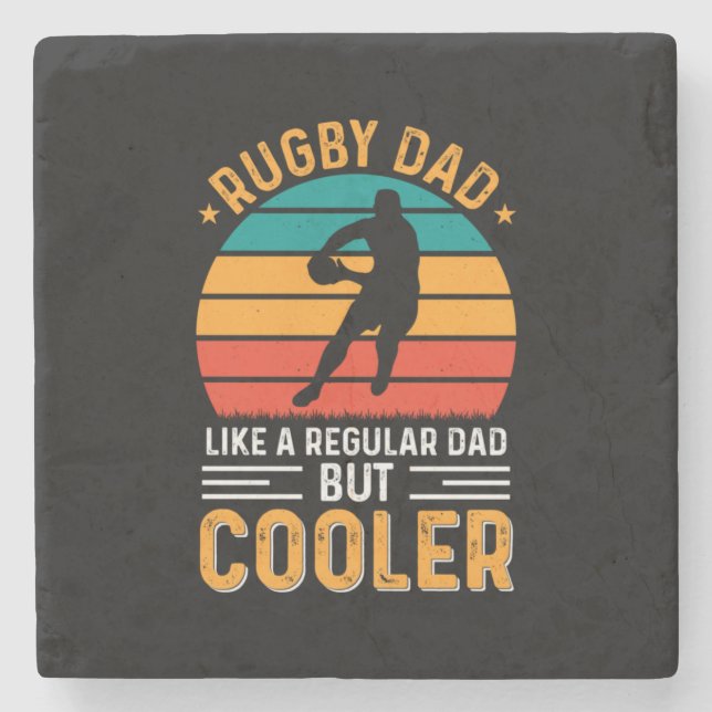 Rugby Vater Steinuntersetzer (Vorderseite)
