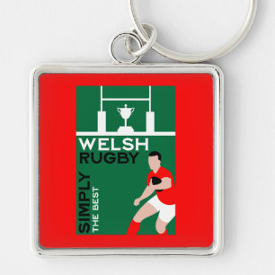 Rugby Wales Fan Art Schlüsselanhänger