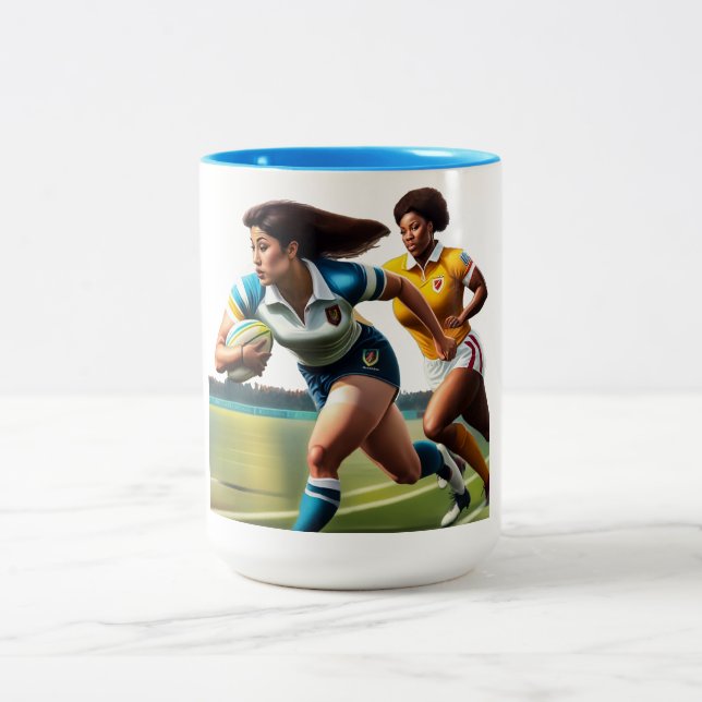 Rugby Warrior Zwei-Tone-Tasse Zweifarbige Tasse (Mittel)