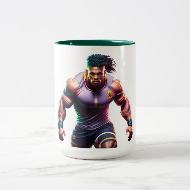 Rugby Warrior Zwei-Tone-Tasse Zweifarbige Tasse (Mittel)