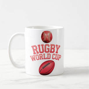 Rugby-Weltmeisterschaft-Logo mit falscher Platzier Kaffeetasse