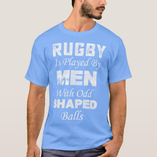 Rugby wird von Männern gespielt, die ungerade gest T-Shirt