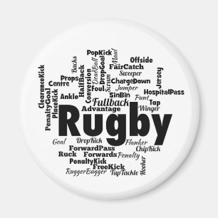 Rugby Word Cloud Magnet